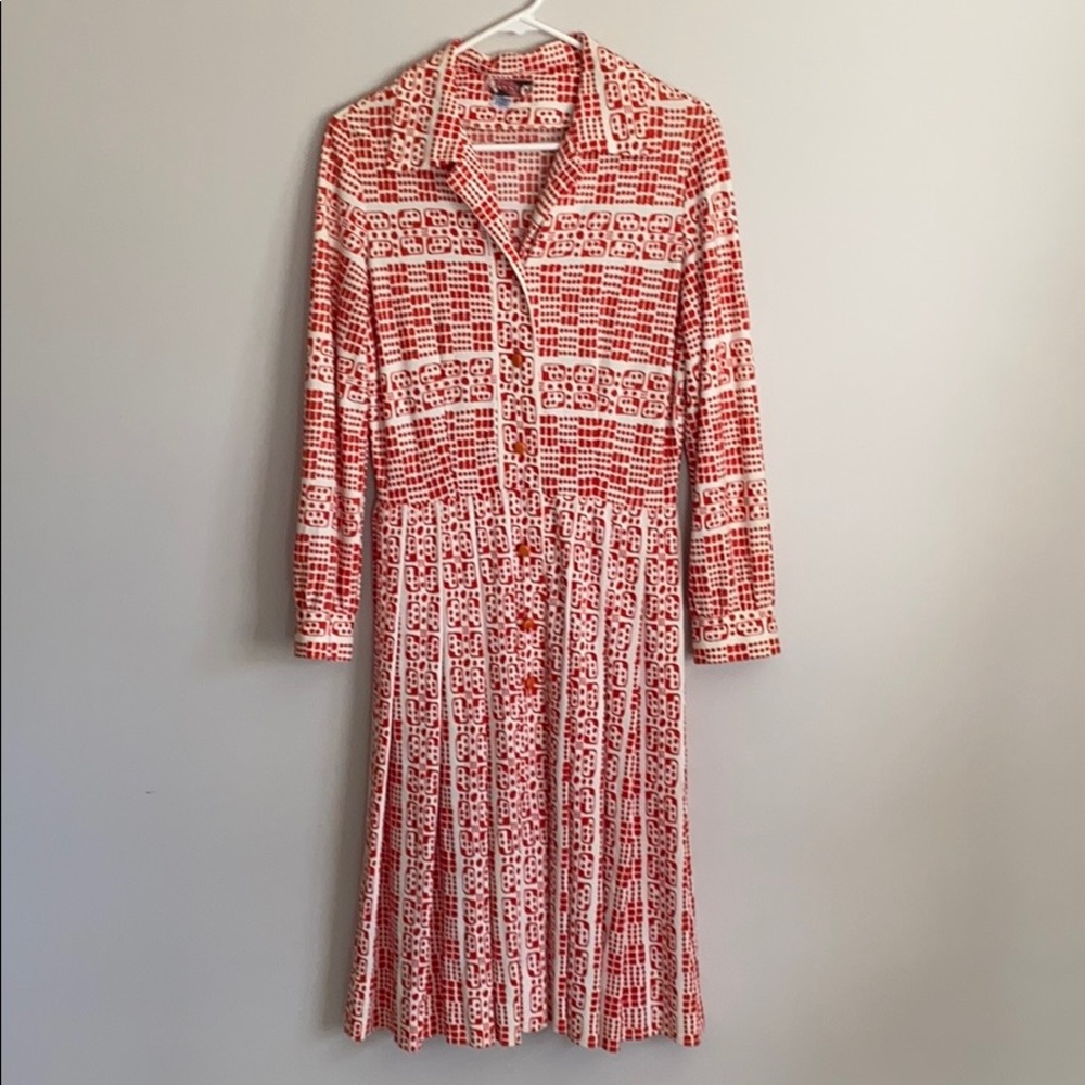 1960s domino novelty print shirtdress
